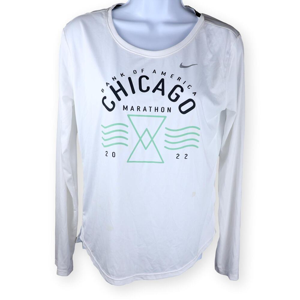 NIKE BOA Chicago Marathon 2022 Dri-Fit Long Sleeve Shirt Womans Small